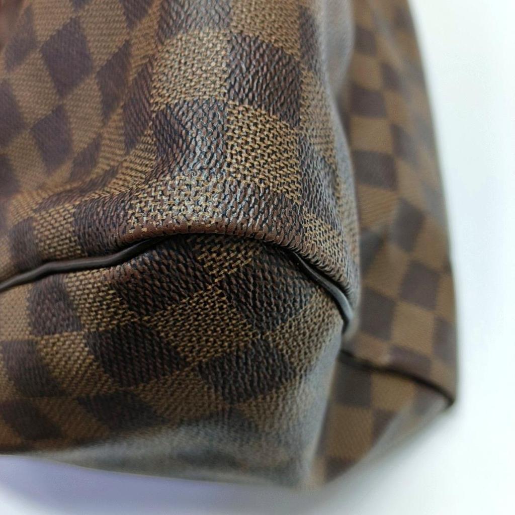 [Pre-Owned] Speedy 30 Checkered Zipper Closure Coated Canvas With Leather Trim Handbag - Good #BHOOEM