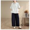 DIMANAF 2026 Women Plus Size New Summer Blouse Shirt Short Sleeve Solid Casual Loose Cotton Lady Tops Shirts