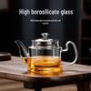 Heat-Resistant Glass Teapot Set with Stainless Steel Infuser and Colored Handle Teacups