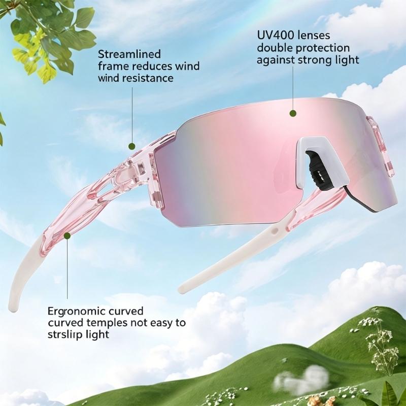 Outdoor Sports Sunglasses with Rimless PC Frame and Lens, Bright Sun Glasses for Fishing Driving and Cycling Use