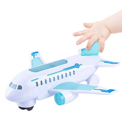 Kinderflugzeug-Spielzeug, praktische Fähigkeiten, energiesparendes Elektroflugzeugmodell mit Universalrädern, Lichtern, Ton und Musik für Kinder