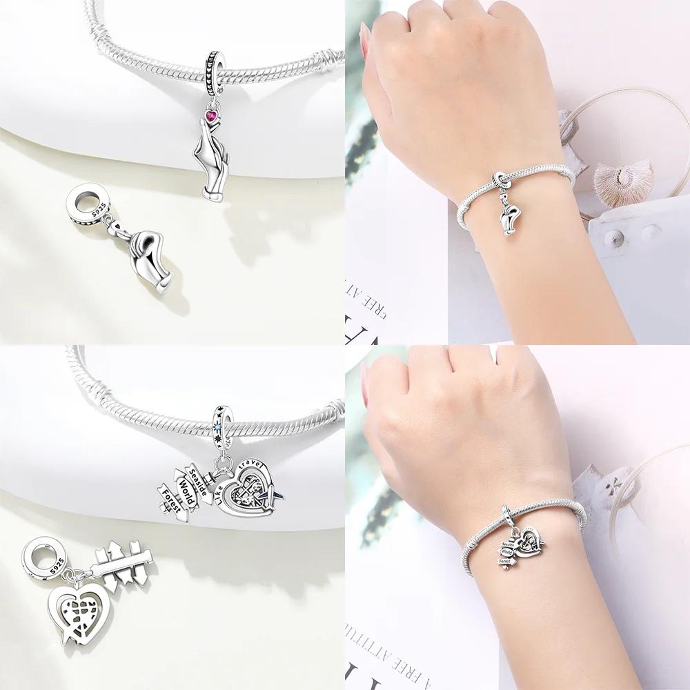 Charm Bead Charms Plata Originales Heartshaped Bead Charms for Charm Bead Charms copper Bracelets Bead Charms Jewellery Making Womens Gift
