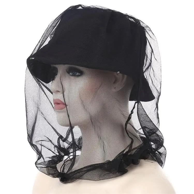 Outdoor Mosquito Head Cover Mesh Net Face Protector Cap Gardening Hat Bee Insect-proof Hat for Travel Hiking Camping Fishing Cap