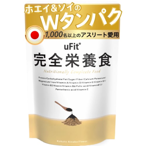 

uFit Порошок для полноценного питательного напитка, вкус соевой муки с коричневым сахаром, 500 г (10 порций), Сделано в японии. Включает двойной белок, соевый белок, пшеничный белок