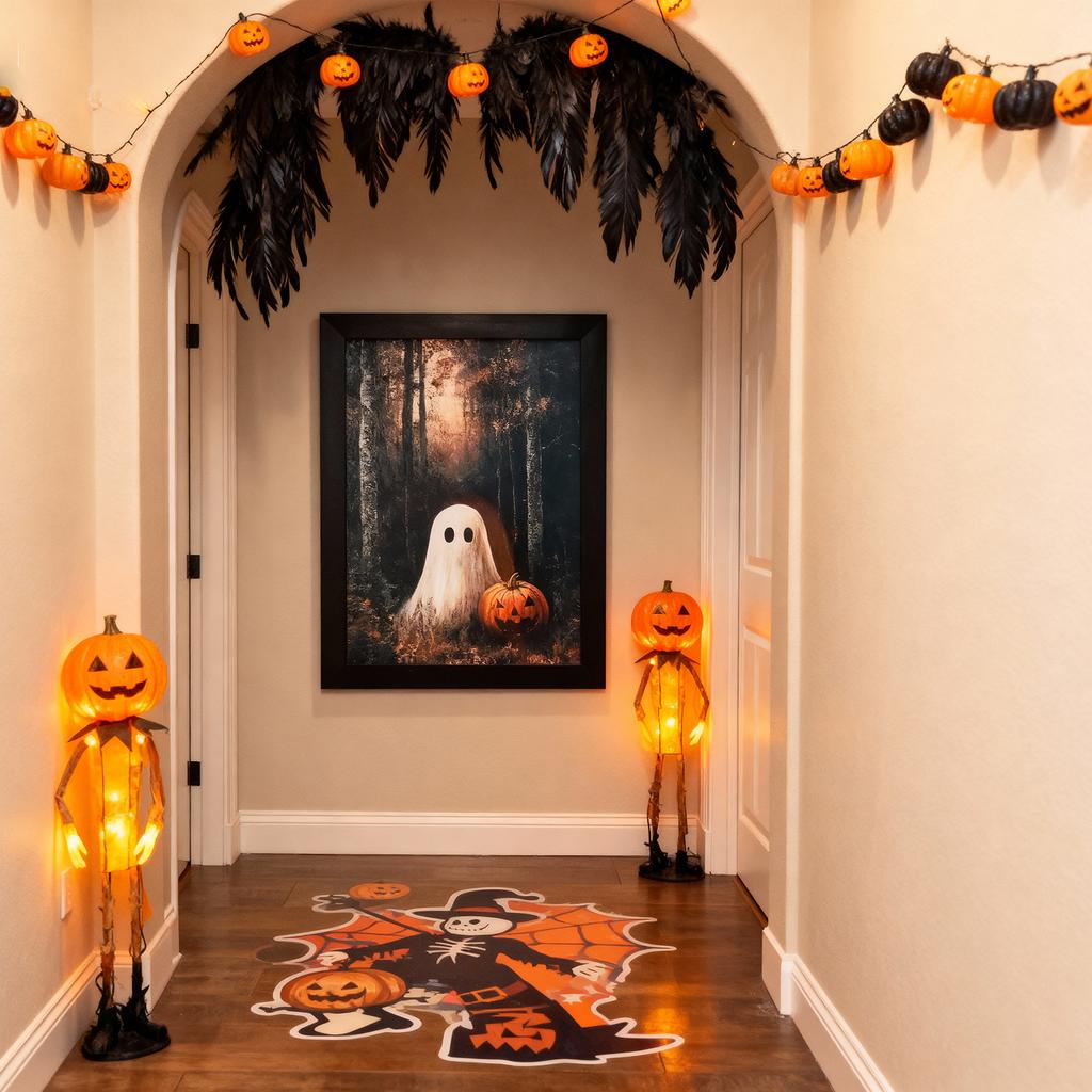 Halloween und Kürbis Kunst Rahmen Dekoration im Vintage-Stil