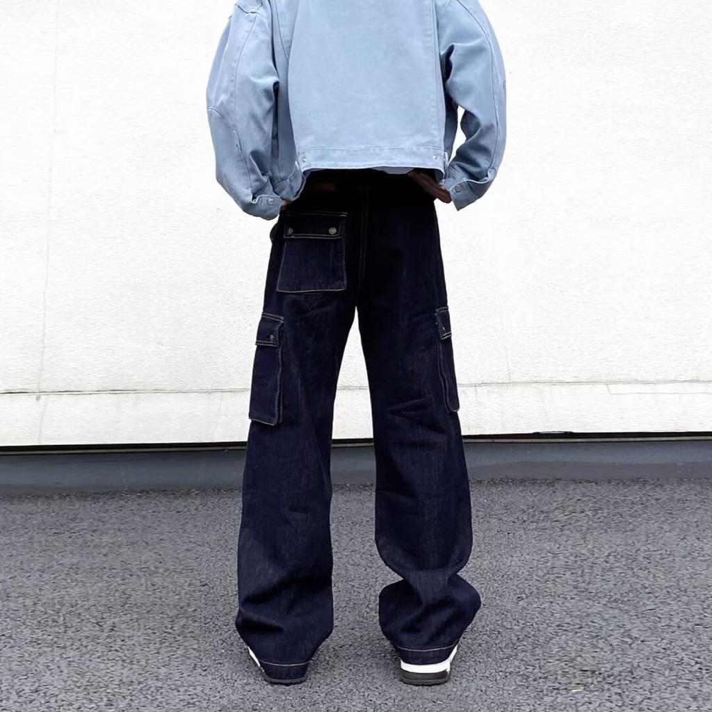 American High Street Jeans Men'S Autumn Trendy Brand Ins Loose Wide Leg Straight Leg Pants Micro Flared Pants