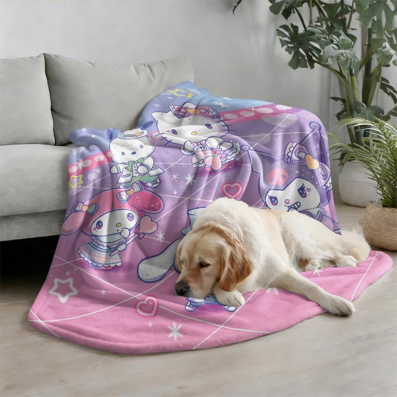 Sanrio Dreamy Stage Flannel Blanket Soft Warm Fluffy Throw Cute Sofa Bed Cover Office Nap Shawl Lightweight Summer Blanket