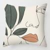 Simple Patterns Of Line Portraits Throw Pillow Cover With Short Plush Print For Living Room Sofa Decoration Cushion Cover
