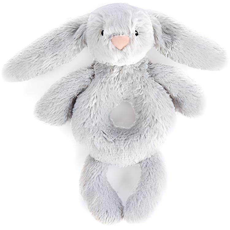 

JELLYCAT Bonnie Rabbit Shy Silver Rabbit Grapple Rattle Animal Doll Plush Doll 18cm Tall