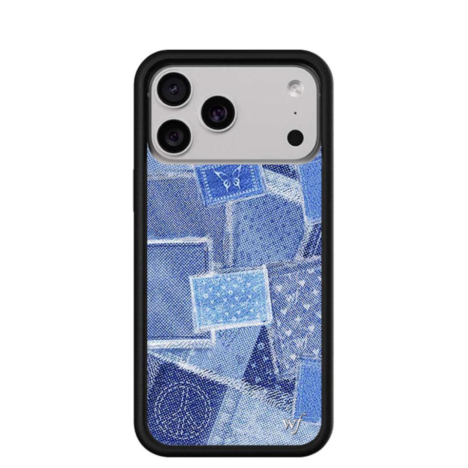 WildFlow Blue Denim Phone Case for iPhone 17/16 Pro Max/15 Plus - Protective Cover