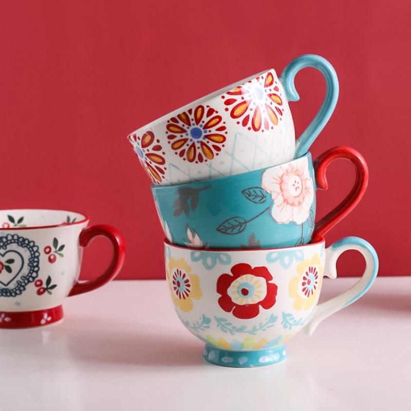 Retro Creative Large-capacity Mug Breakfast Mug Cereal Milk Mug Cute Girl Mug Ceramic Coffee Mug