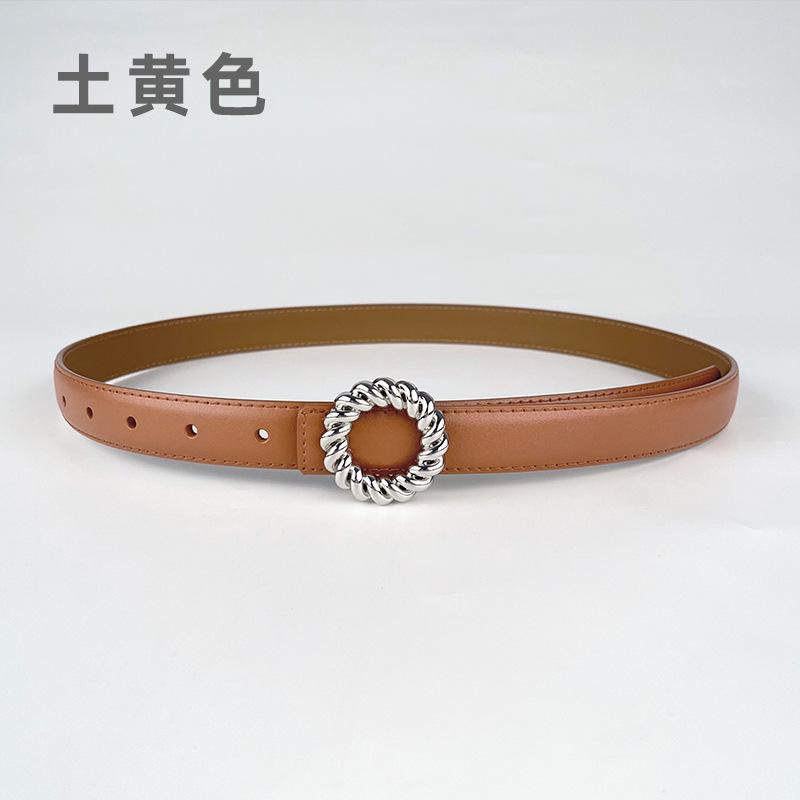 Leather Women'S Belt Cowhide Simple Match Casual Pants Jeans Decorative Women'S Belt