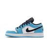 Air Jordan 1 Low Grade School 'UNC' (Unisex) White / University Blue / Obsidian Kids' Basketball Shoes 553560 144
