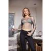 European and American Personalized Best Selling Women's Clothes Grid Rhinestone Fishnet Long Sleeves Sexy Silm Rhinestone Tops Party Sexy Long Sleeves