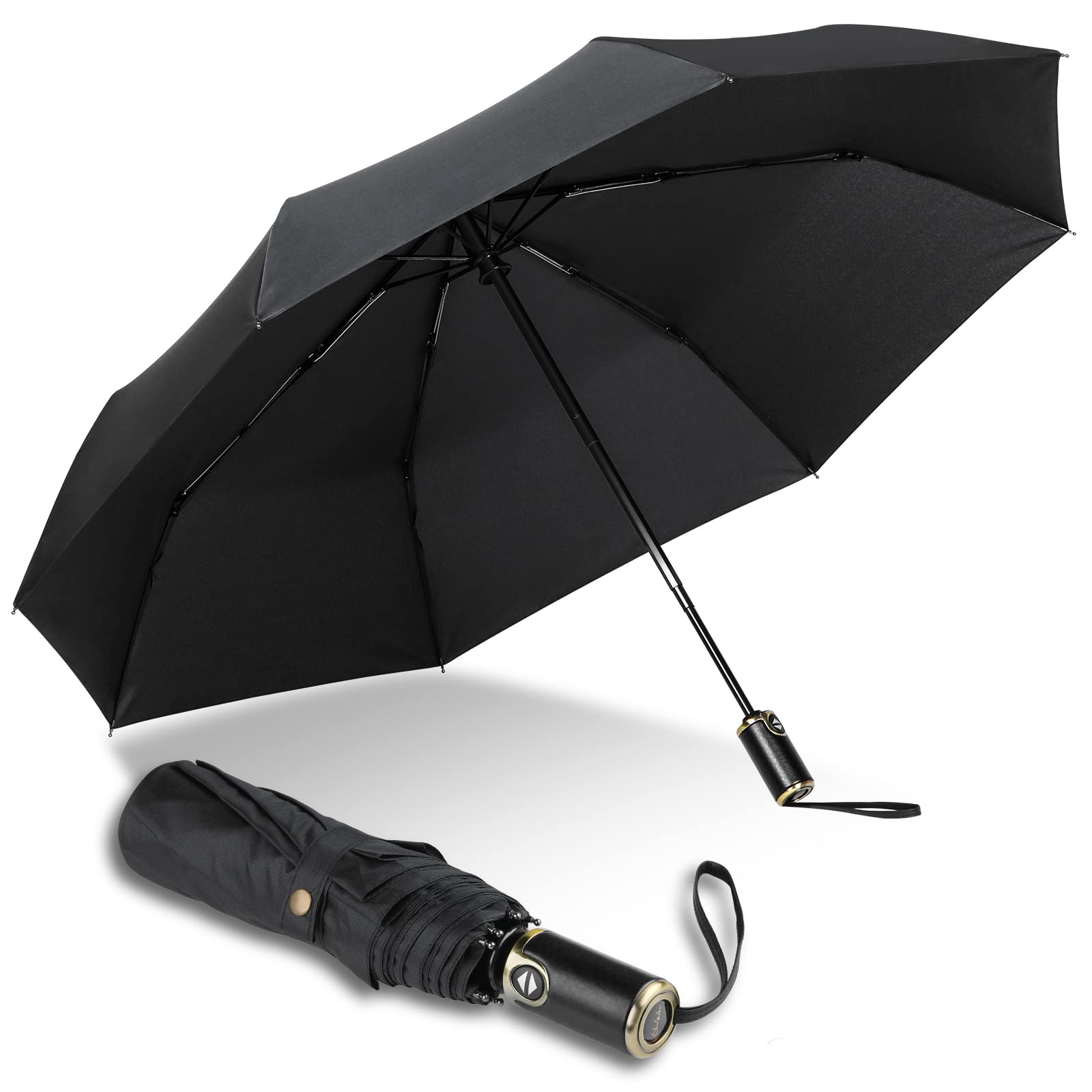 

Folding Umbrella Large 8 Rainy Season Typhoon Automatic Folding Strong Wind Resistant Water Quick Storage Pouch Included [Super Ribs] Protection,