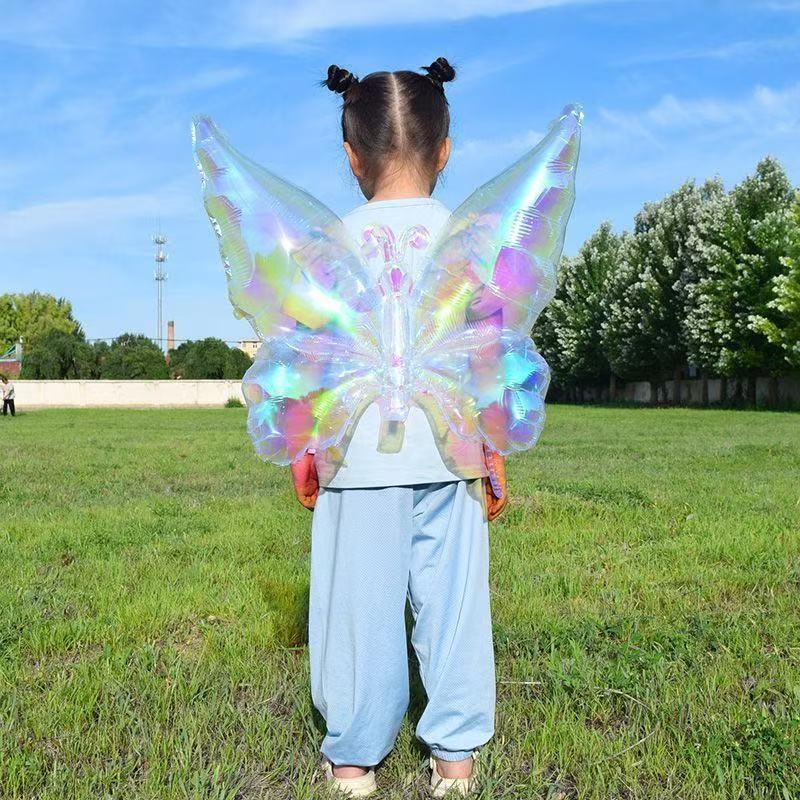 Festival Party Laser Butterfly Wings Balloon Decoration Birthday Party Atmosphere Fairy Props Christmas Halloween Year Gift