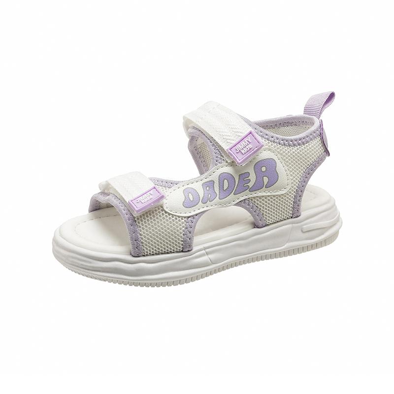 

Girls sandals new summer children s sports casual soft sole beach shoes fashionable big kids shoes 34 фіолетовий