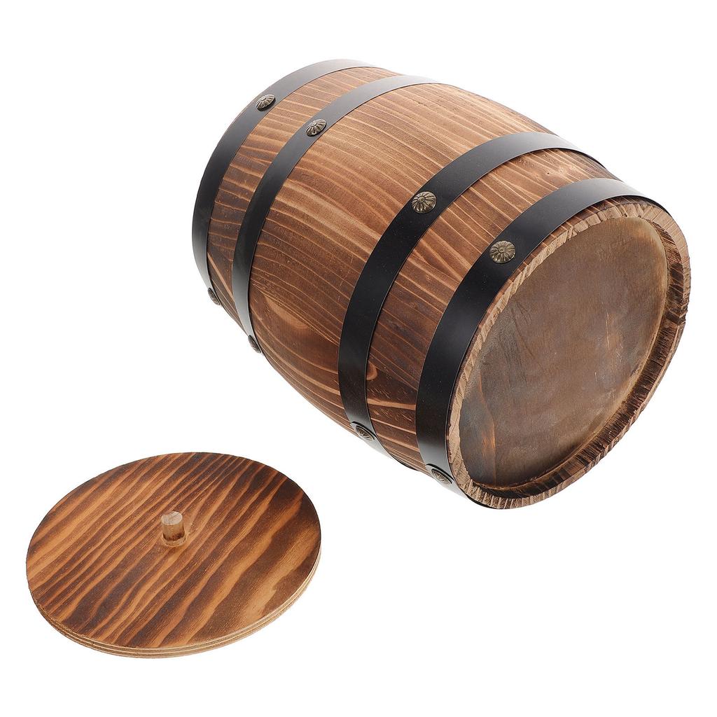 Carbonized Wood Utensil Holder Vintage Style Rustic Kitchen Tabletop Storage Bucket Cutlery Organizer Fork Spoon Chopsticks