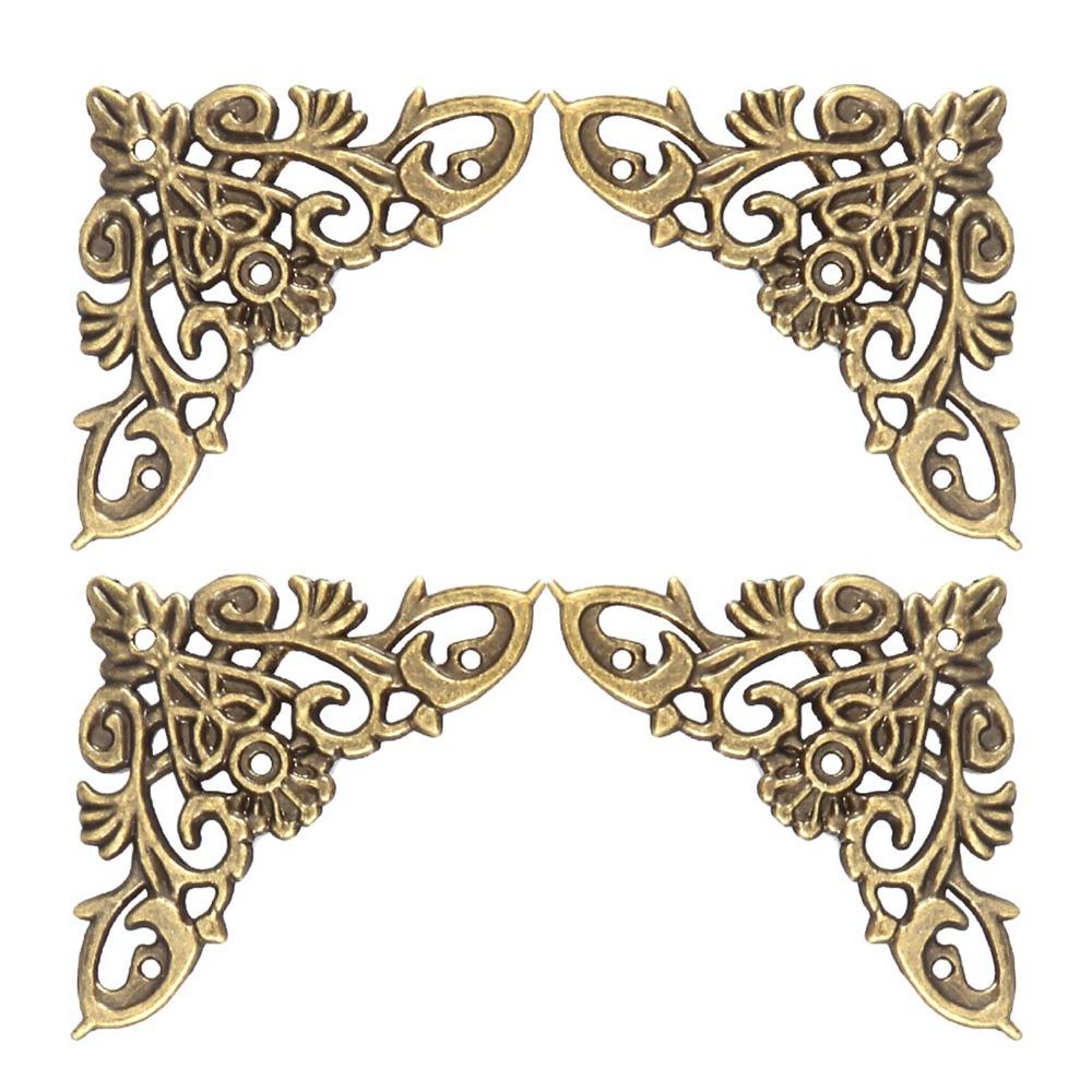 12pcs Metal Hollow Shape Corner Antique Style Edge Protector Home & Office Daily Supplies