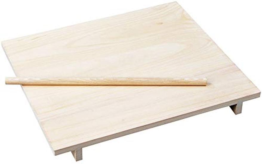 Yamako Wooden Noodle Board with Rolling Pin Large (Paulownia Wood)