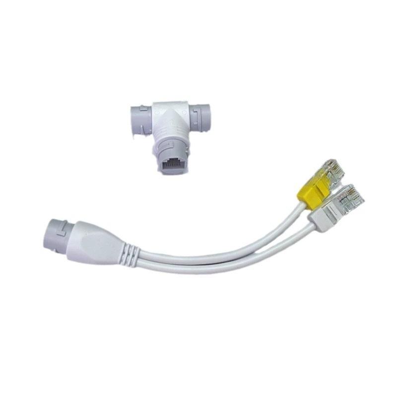 2 In 1 POE Splitter Adapter 3 Way RJ45 Connector Durable Stable Transmission for CCTV IP Camera Security Monitoring System