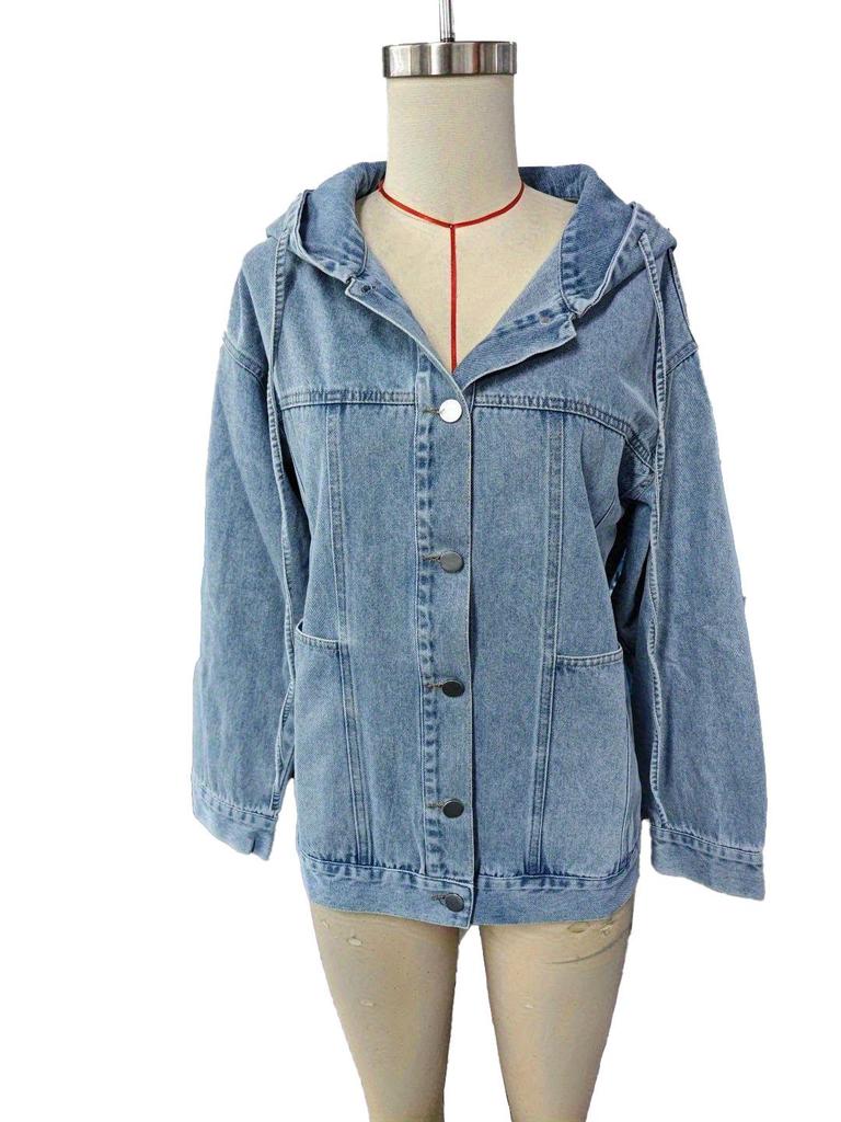 Women's Retro Hooded Denim Jacket - Early Spring Collection