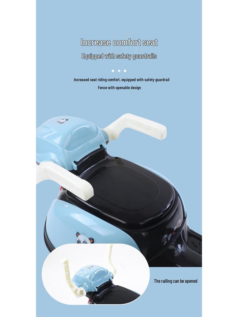 Rechargeable Children's Electric Motorcycle Tricycle: Panda Design for Boys & Girls