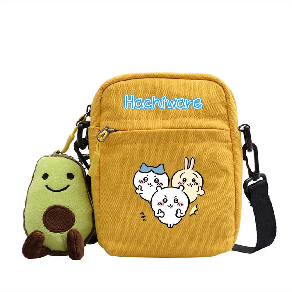 Chiikawa Cartoon Canvas Square Shoulder Bag With Inner Pouch For Casual Outings