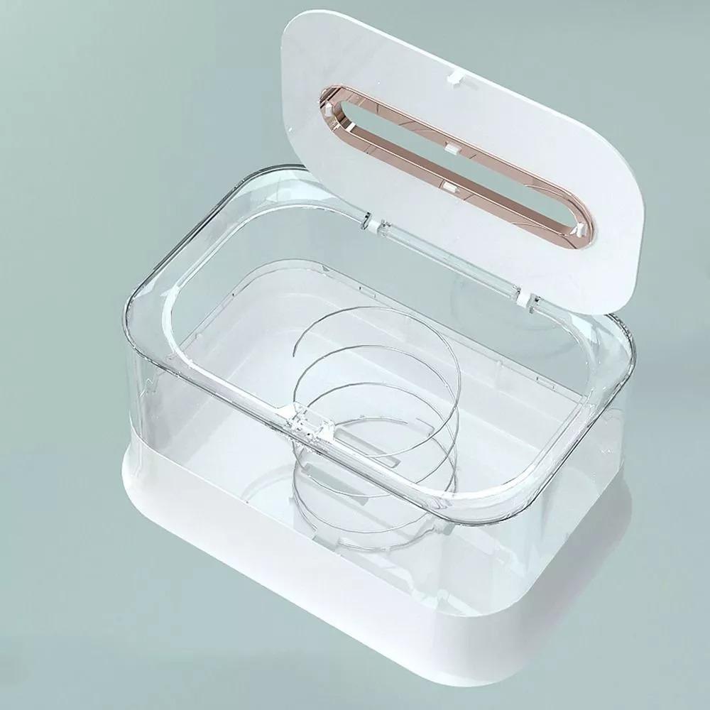 Langlebige durchsichtige Plastik-Taschentücherbox, stanzfreier Papierhalter, Klebe-Aufbewahrungsbox für große Kapazität, Badezimmer