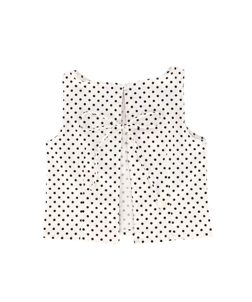 JANGJINSEOK Boat Neck Dot Sleeveless Off-White