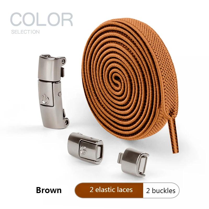 8mm Width No Tie Shoe Laces Press Lock Shoelaces Without Ties Elastic Laces Sneakers Kids Adult Widened Flat Shoelace for Shoes