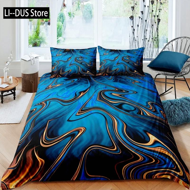 Nordic Marble Pattern White 3D Bedding Set Duvet Cover Pillowcase Bedclothes Single Twin Full Queen King Size POD Dropshipping