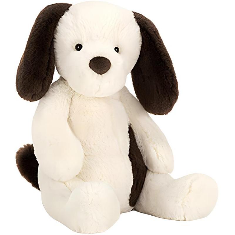 

JELLYCAT Dog Series Furball Puppy Companion and Comfort White Brown Doll Plush Doll 32cm Height Medium Size 32cm