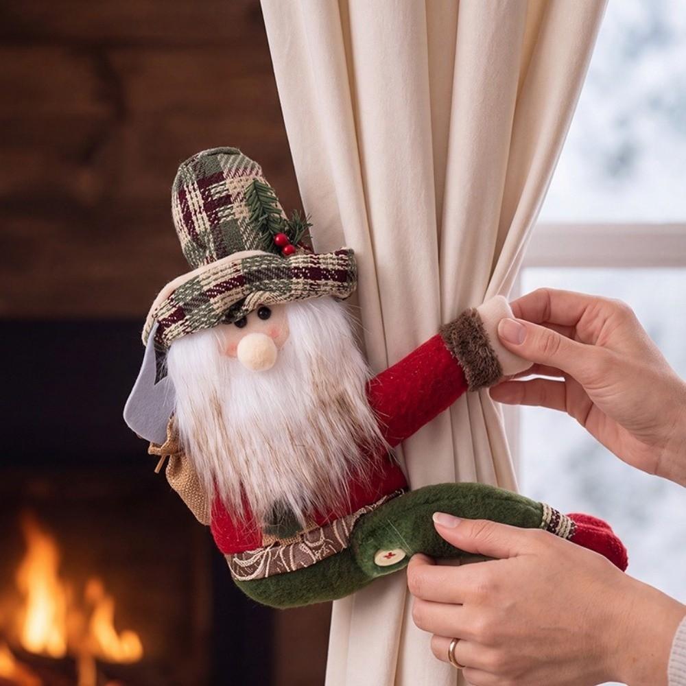 Soft Texture Christmas Curtain Tieback Clamp Style Xmas Curtain Fastener Window Ornament