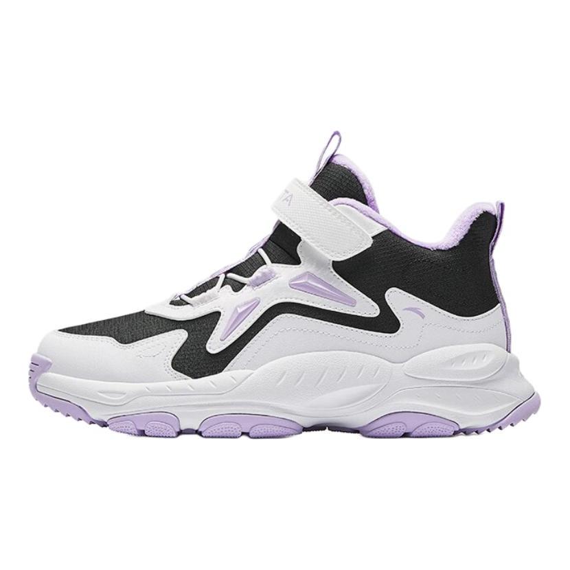 Anta Kids Comfortable Shock Absorbing Warm Mid-Top Casual Shoes Kids Casual Shoes White Purple A22446932-8