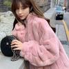 Autumn and Winter New Imitation Mink Fur Jacket Women's Long Plush Stand-up Collar Imitation Mink Loose