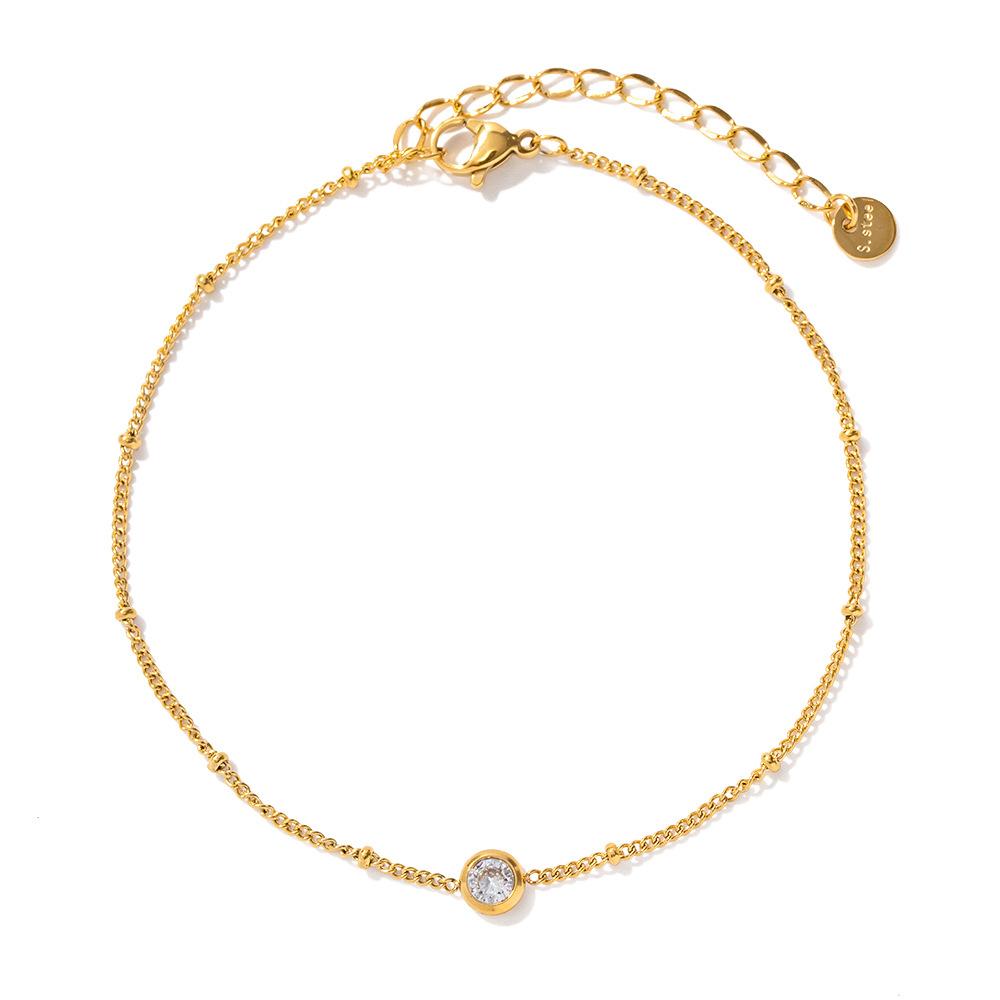 Simple Hollow Heart Chain Anklets Foot Jewelry Gold Plated 316L Stainless Steel Anklets for Women