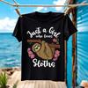 WoSloth Nur ein Mädchen liebt Männer T-Shirt 100% Baumwolle Lässig Atmungsaktiv Bequem Freizeit tägliche Kleidung große Größenvielfalt verschiedene Farben
