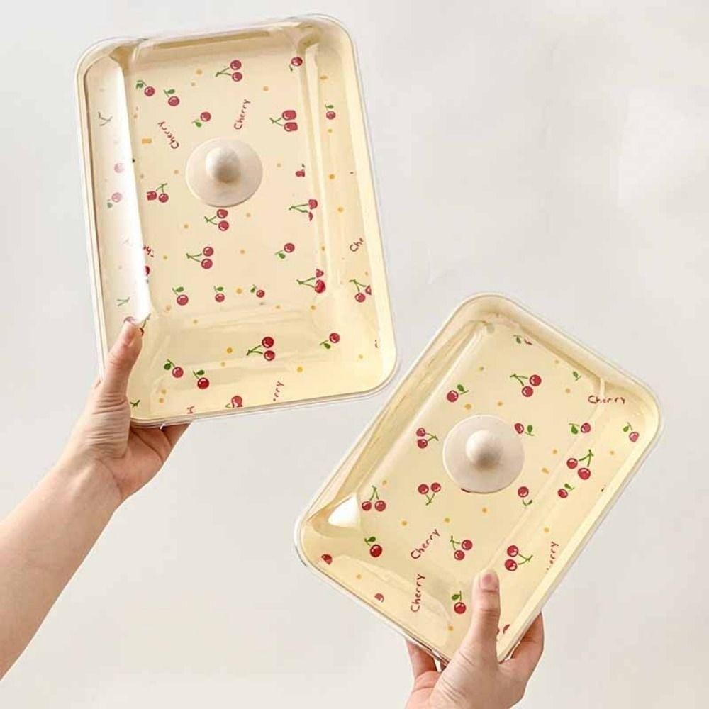 Cherry Pattern Plastic Dessert Tray Stackable Serving Tray Eco-friendly Fruit Tray  Food Serving
