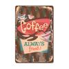 Targa Vintage Caffè Fresco Metallo Latta Segno Retro Bevanda Caffè Poster Adesivi da Parete per Caffetteria Negozio Ristorante Decorazione Casa Stanza