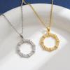 Elegant Zircon Donut Women's Titanium Necklace - Trendy, Light Luxury, and Colorfast