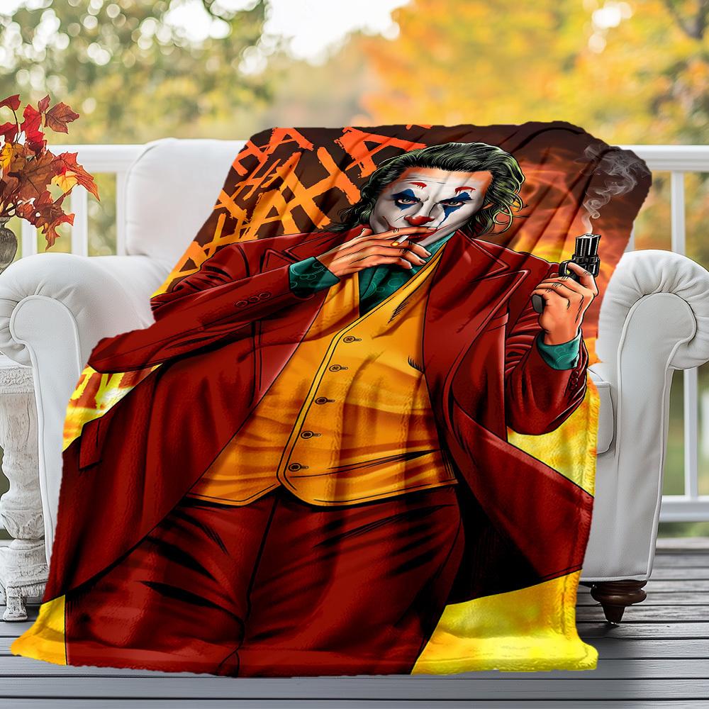 1PC Joker gun Outdoor Flannel Blanket Soft Plush Decor for Picnics, camping,Bedroom, Playroom, Office1183A