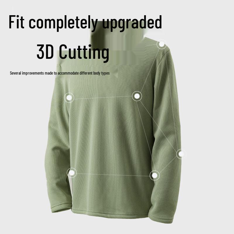 Mark Fairwhale Men's Waffle Texture Long Sleeve Crew Neck T-Shirt