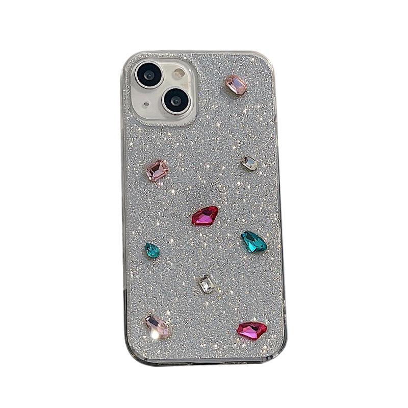 Xiaoqing New Wind Laser Glitter Mobile Phone Case Is Suitable For Iphone17Promax Rhinestone Apple 16 Gemstone 13.