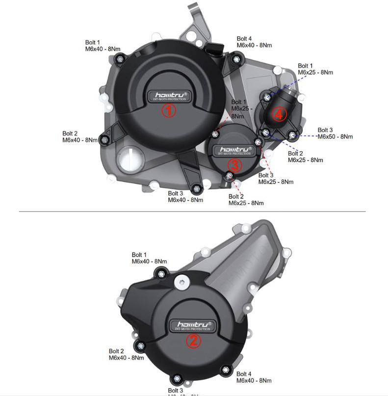 Spring Breeze 250SR/NK 250CL-X '19-'23 Engine Guard Anti-Fall Side Cover