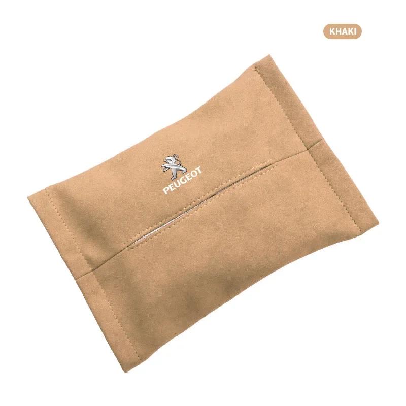 New Car Tissue Bag Box Seat Back Hanging Storage Tissue Bag Car Accessorie For Peugeot 206 208 306 307 308 407 408 508 2008 3008