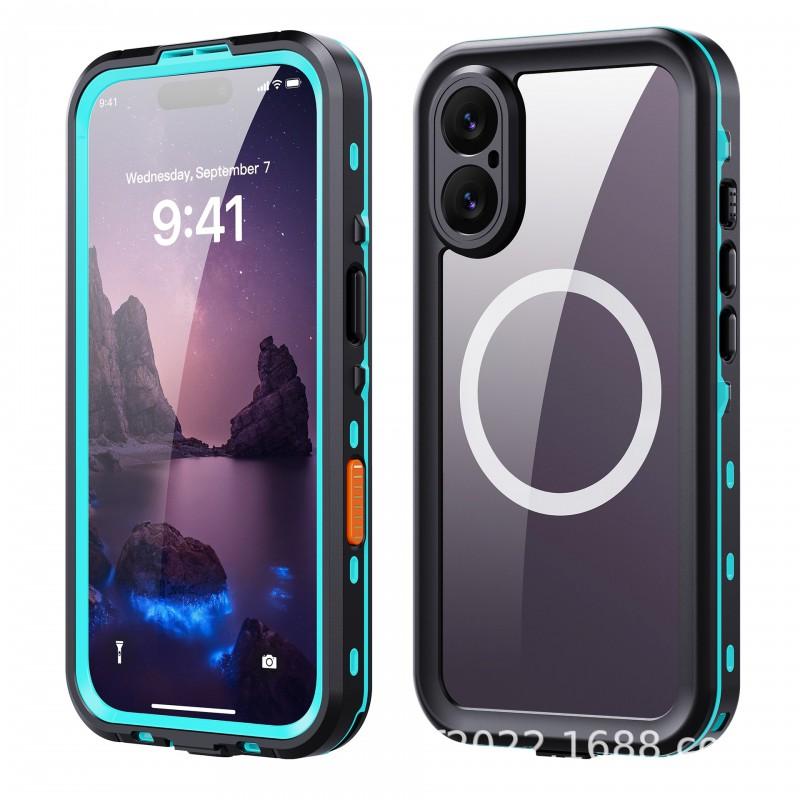 Magnetic Waterproof Phone Case IPhone 17 Shockproof TPU Full Cover Outdoor Sports Dive-Ready Protection