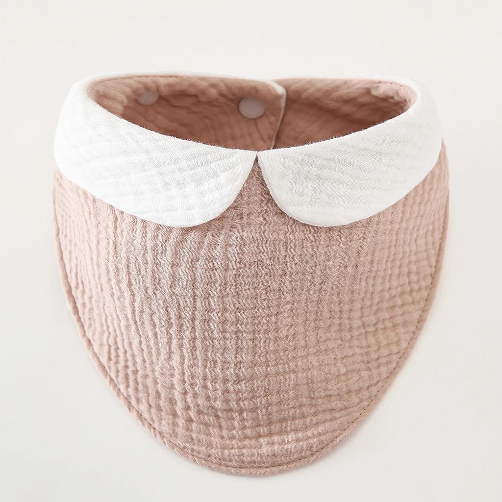 Pure Cotton Solid Six-layer 360 Rotatable Baby Feeding Bibs Toddler Saliva Towel Infant Gauze Baby Bib Feeding Baby Accessories