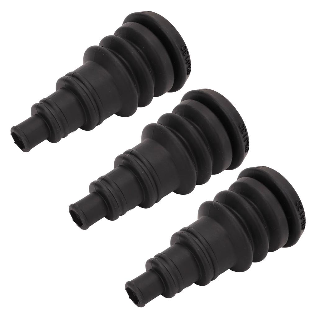 3PCS Firewall Boot Harness Protection Sleeve Black Rubber Universal for 3 8in to 1in Wire Bundles