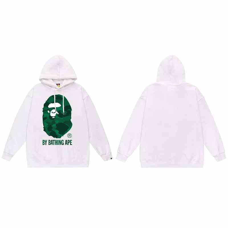Mens Oversized Hooded Sweatshirt With Ape Head Print Heavyweight Cotton Long Sleeve Pullover Daily Wear